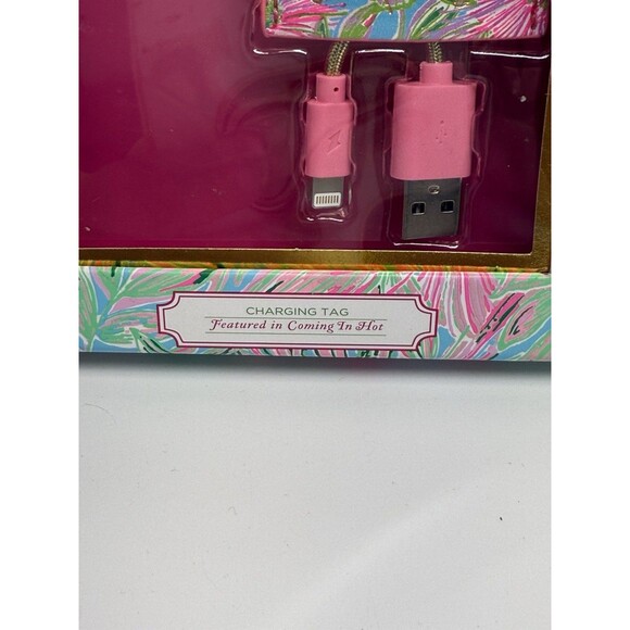 Lilly Pulitzer Charging Tag Micro USB Key Chain Key Fob New - Picture 2 of 7